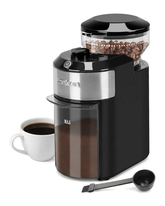 [VIP] Lonkion Burr Coffee Grinder - 28 Precise Grind Settings for 12 Cups - Professional Coffee Bean Grinde for Home Use - Stainless Steel